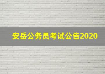 安岳公务员考试公告2020