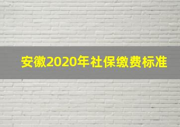 安徽2020年社保缴费标准