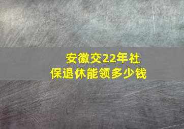 安徽交22年社保退休能领多少钱