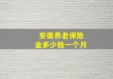 安徽养老保险金多少钱一个月