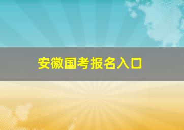 安徽国考报名入口