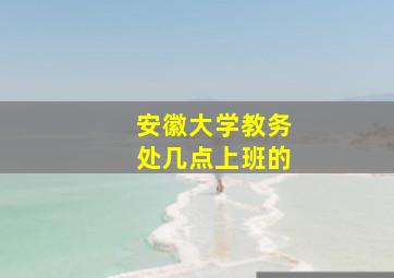 安徽大学教务处几点上班的