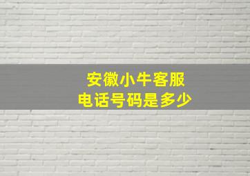 安徽小牛客服电话号码是多少