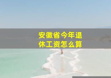 安徽省今年退休工资怎么算