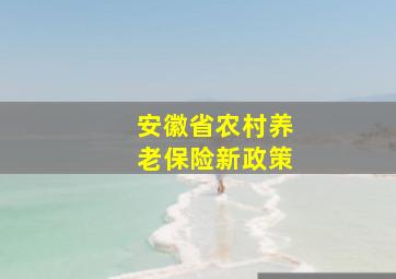 安徽省农村养老保险新政策