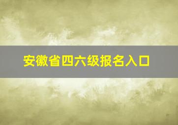 安徽省四六级报名入口