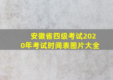 安徽省四级考试2020年考试时间表图片大全