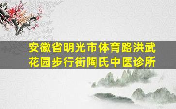 安徽省明光市体育路洪武花园步行街陶氏中医诊所