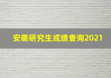 安徽研究生成绩查询2021