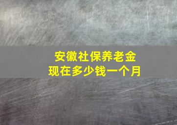 安徽社保养老金现在多少钱一个月