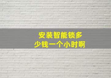 安装智能锁多少钱一个小时啊