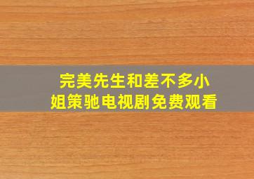 完美先生和差不多小姐策驰电视剧免费观看