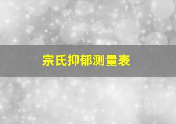 宗氏抑郁测量表