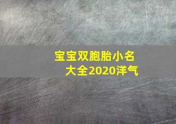 宝宝双胞胎小名大全2020洋气