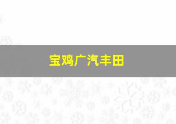 宝鸡广汽丰田