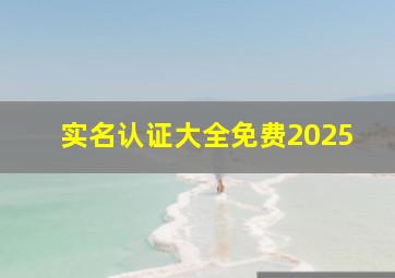 实名认证大全免费2025