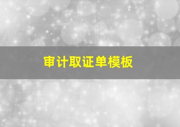 审计取证单模板