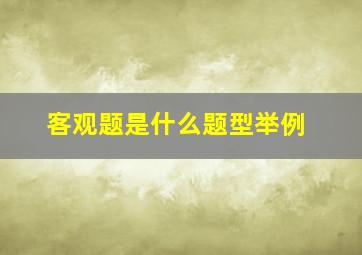 客观题是什么题型举例