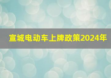 宣城电动车上牌政策2024年