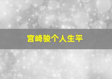 宫崎骏个人生平