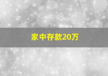 家中存款20万