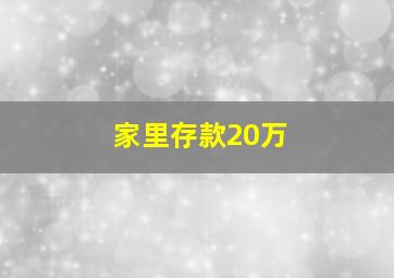 家里存款20万