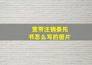 宽带注销委托书怎么写的图片