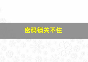 密码锁关不住