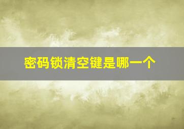 密码锁清空键是哪一个