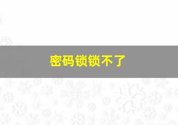 密码锁锁不了