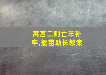 寓言二则亡羊补牢,揠苗助长教案