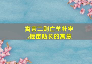 寓言二则亡羊补牢,揠苗助长的寓意