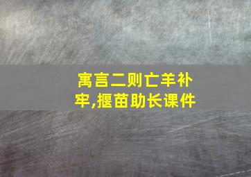 寓言二则亡羊补牢,揠苗助长课件