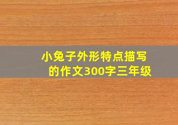 小兔子外形特点描写的作文300字三年级