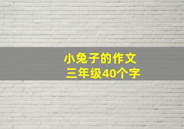 小兔子的作文三年级40个字