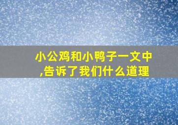 小公鸡和小鸭子一文中,告诉了我们什么道理