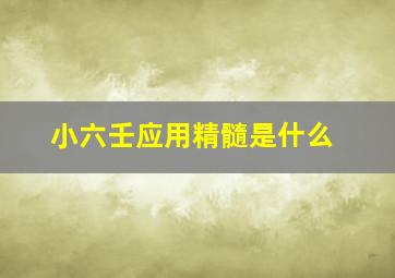 小六壬应用精髓是什么