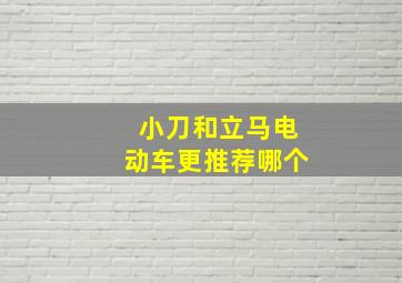 小刀和立马电动车更推荐哪个