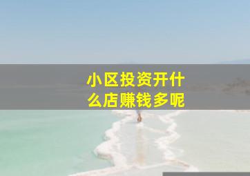 小区投资开什么店赚钱多呢