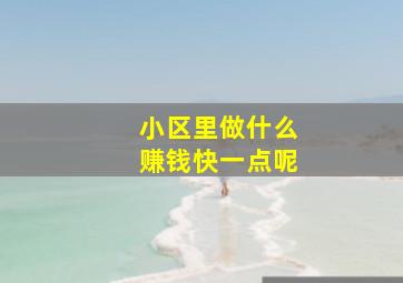 小区里做什么赚钱快一点呢