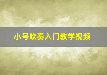 小号吹奏入门教学视频