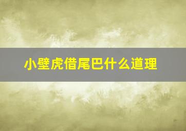 小壁虎借尾巴什么道理