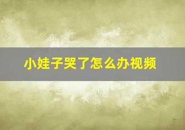 小娃子哭了怎么办视频