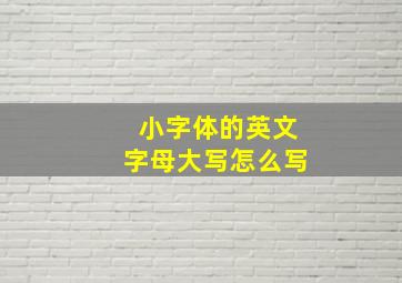 小字体的英文字母大写怎么写