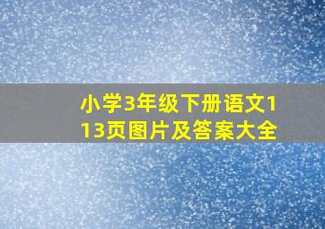 小学3年级下册语文113页图片及答案大全