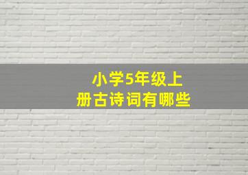 小学5年级上册古诗词有哪些