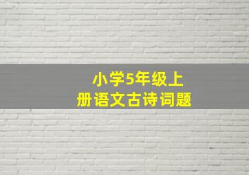 小学5年级上册语文古诗词题