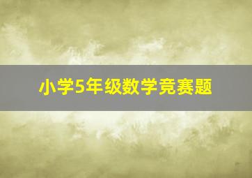 小学5年级数学竞赛题