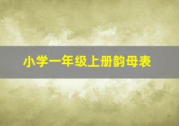 小学一年级上册韵母表