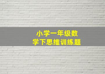 小学一年级数学下思维训练题